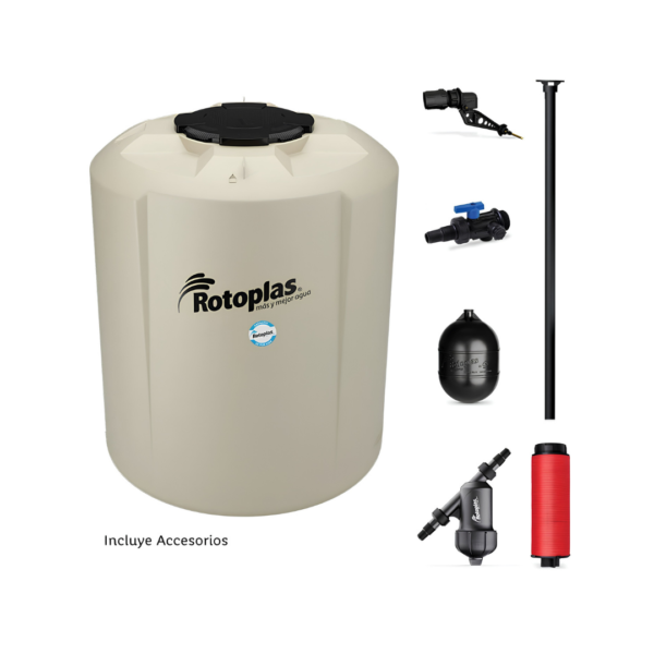 Tinaco Plus Rotoplas Beige 2,500 L Equipado