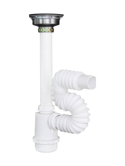 Cespol Flexible Para Fregadero C/Contracanasta Inox Fleximatic