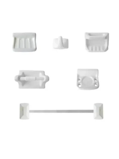 Juego de Accesorios Cerámicos Cato Jazmín Blanco