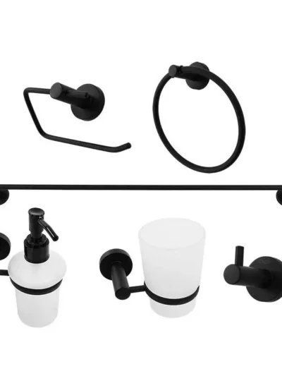 Juego De Accesorios Negro Mate Dica 6 Piezas