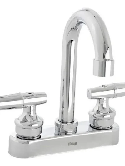 Mezcladora De 4" Para Lavabo Tipo Bar Con Cubierta Y Manerales Dica