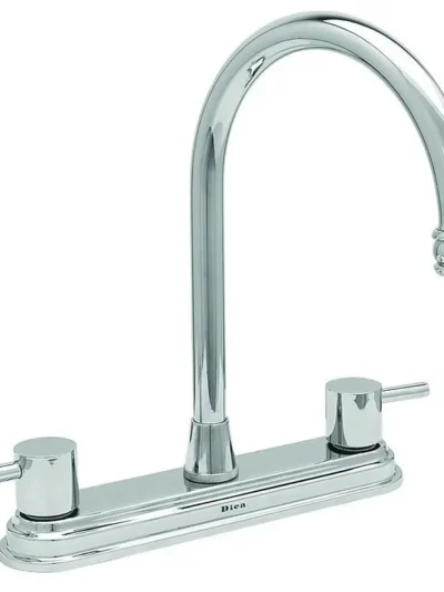 Mezcladora De 8"Para Fregadero Incluye Cubierta Y Manerales De Palanca